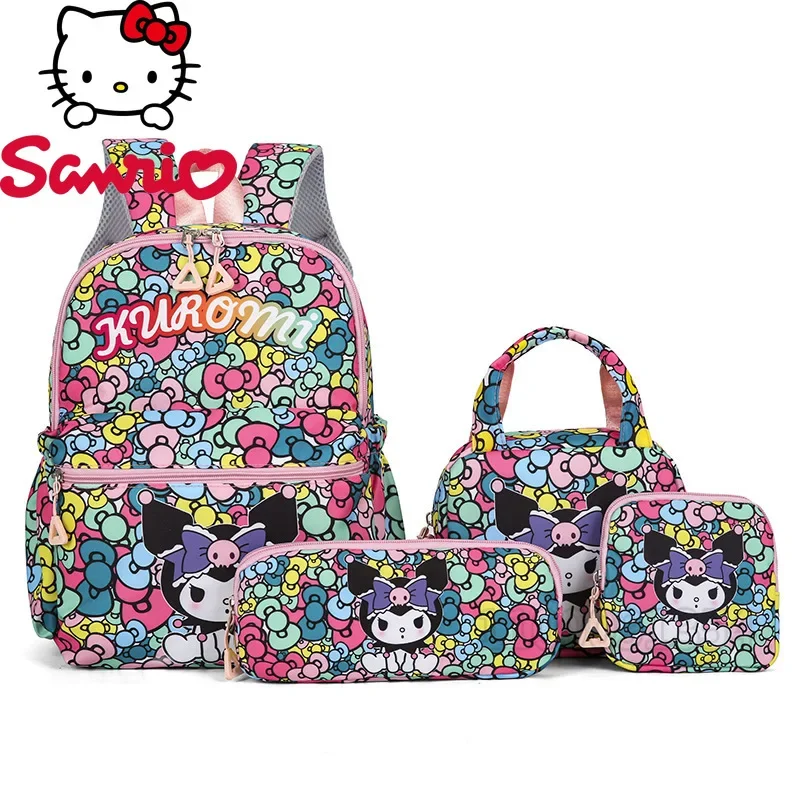 Sanrio Hello Kitty nouvelles filles sac à dos marque de luxe 4 pièces ensemble mode fille sac à dos dessin animé enfants sac à dos grande capacité