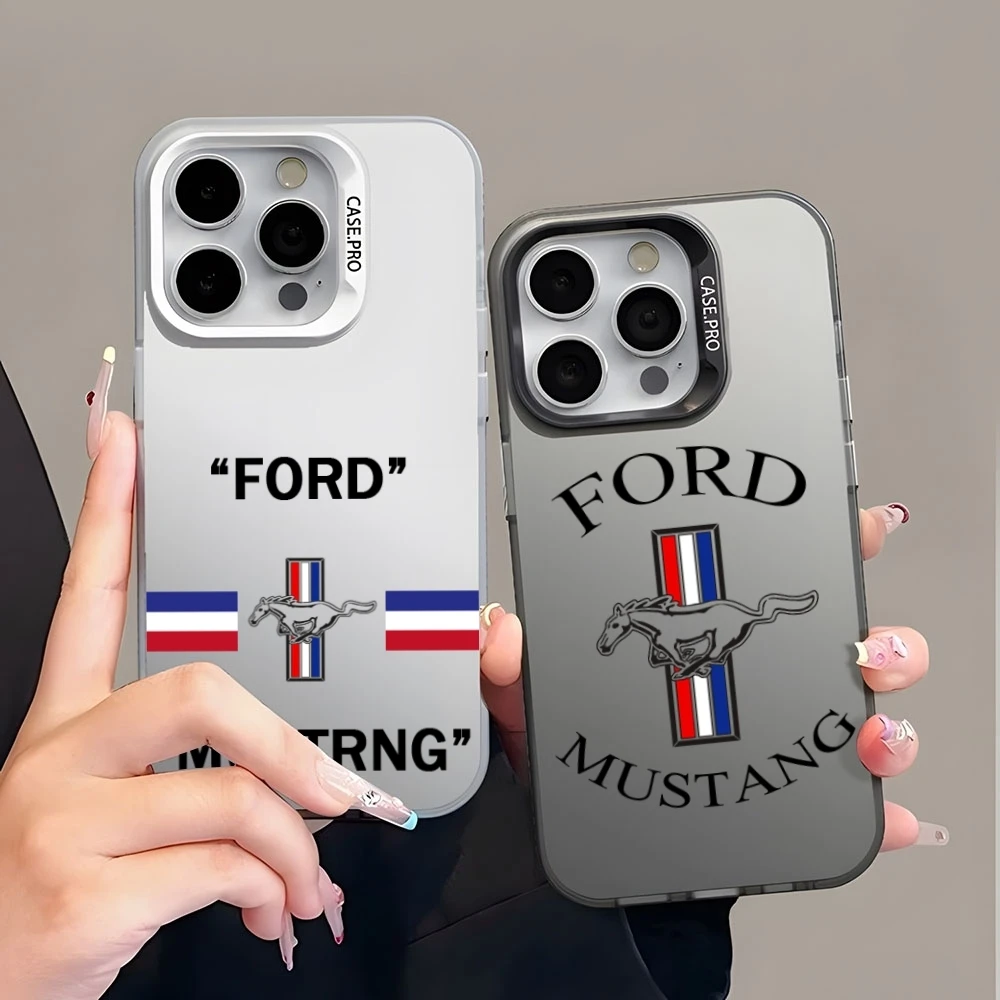 Cool Mustang Mobile Cell Phone Case Black White Cool for IPhone 16 15 14 13 12 Pro Max 11 2024 Fashion couple