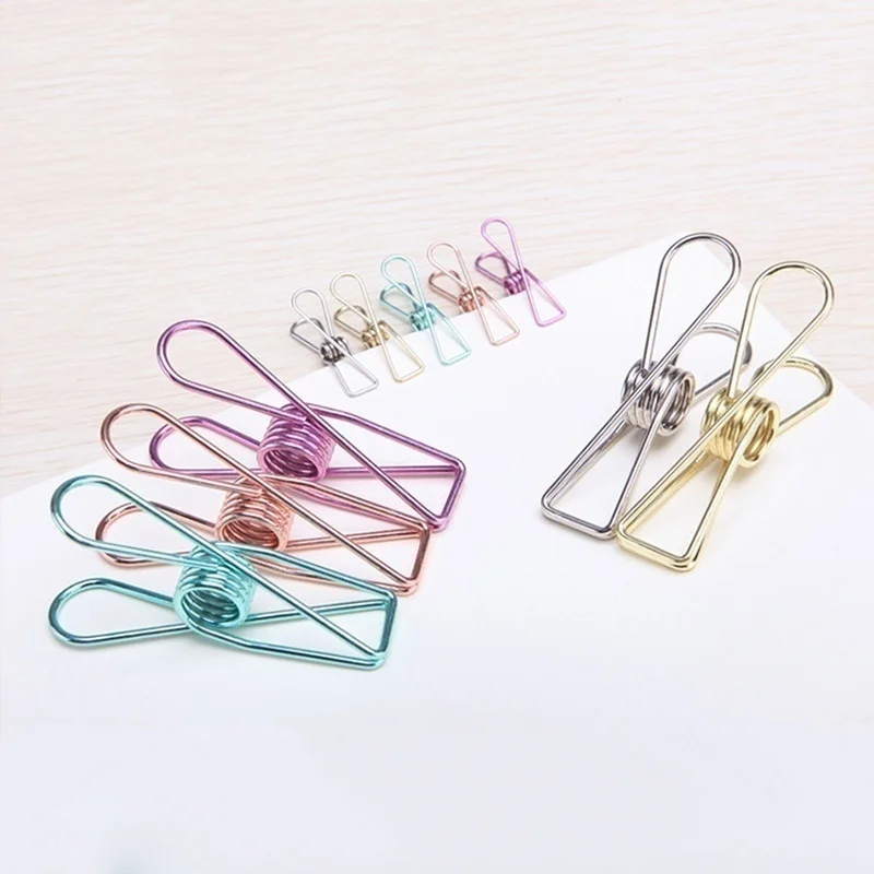 5Pcs Metal Binder Clips Paper Clip Paperclips Photo Bill Practical Clip Office school Supplies Stationery Paper Document Clips