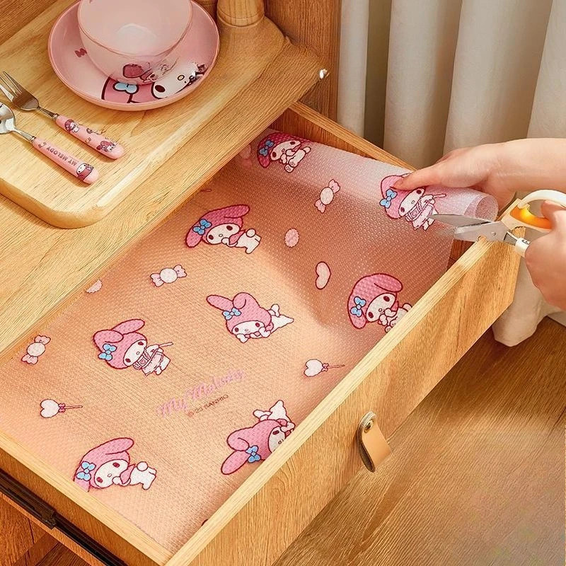 Anime Cinnamoroll Cartoon Moisture Proof Paper My Melody Anti Slip Removable for Cabinet Kitchen Shelf Shoe Closet Home Toys view 6