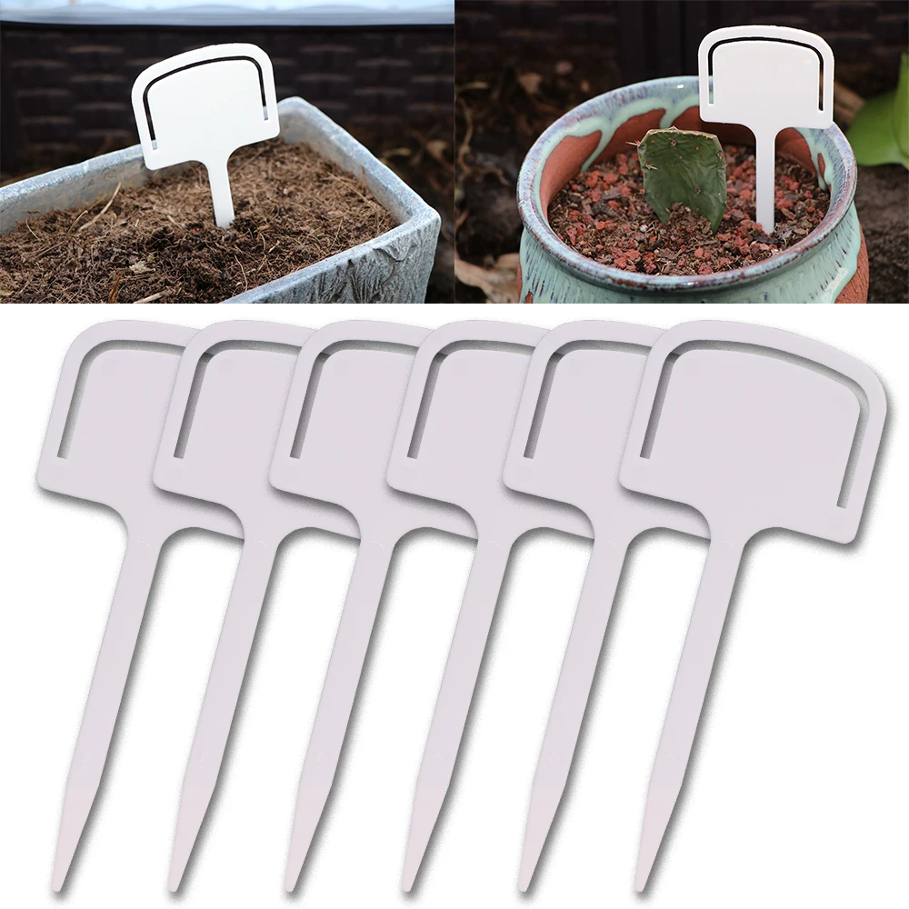 Thickened 1.4mm 6-48PCS T-type Tags Plastic Diy Garden Decorating Tool Reuse Identification Card Classification Sorting Sign Tag