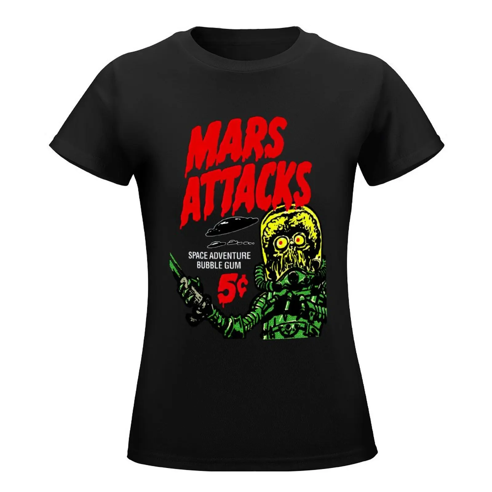 Mars Attacks Bubble Gum T-Shirt graphics summer top Women tops