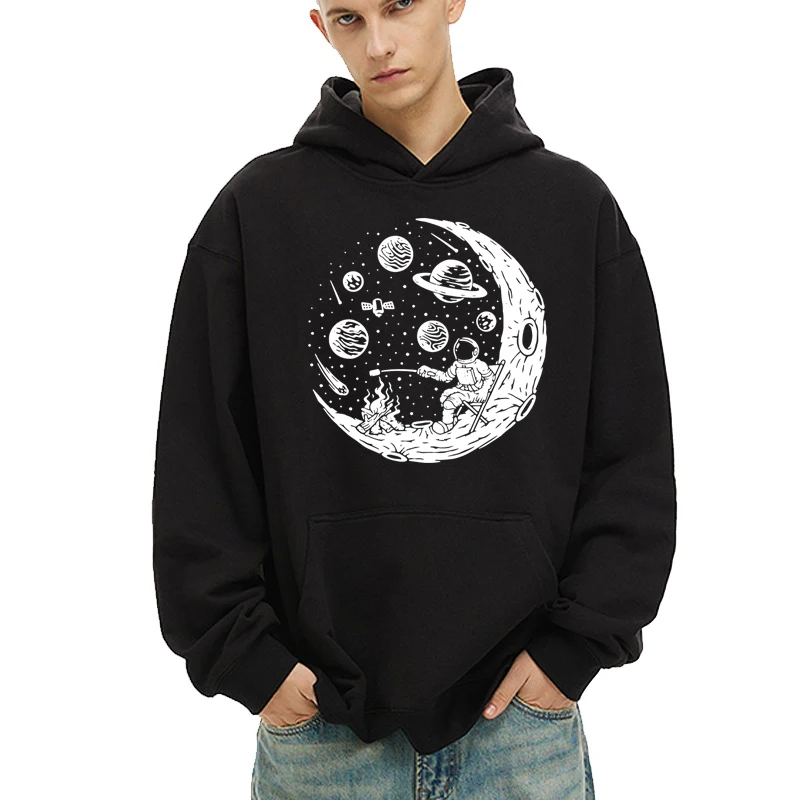 

Fashion Brand Men's Hoodies Male Hip Hop Sweatshirt Funny Astronaut Design Print Fashionable and Casual for Men Hoodie Mens Top