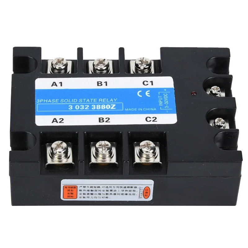 مرحل الحالة الصلبة ثلاثي الطور 3-32VDC مدخلات DC AC المعدات الكهربائية لآلات CNC (BERM-3 032 3880Z(80A)