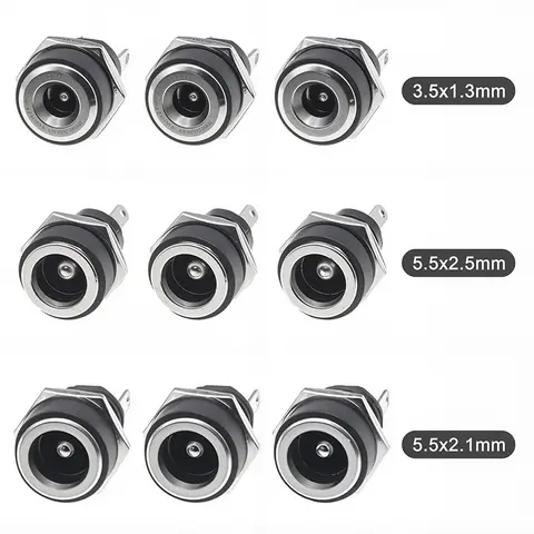 10/50 pièces 5/10 pièces prise d'alimentation cc prise femelle connecteur de montage sur panneau 5.5 2.1mm adaptateur de prise 5.5x2.1 DC-022B