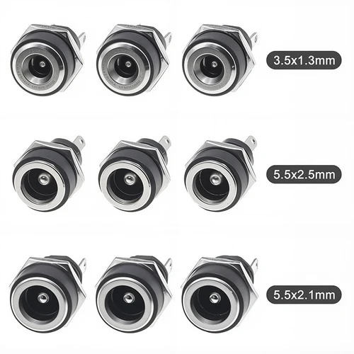 10/50 Uds 5/10 Uds fuente de alimentación CC conector hembra de montaje en Panel 5,5 2,1mm adaptador de enchufe 5,5x2,1 DC-022B