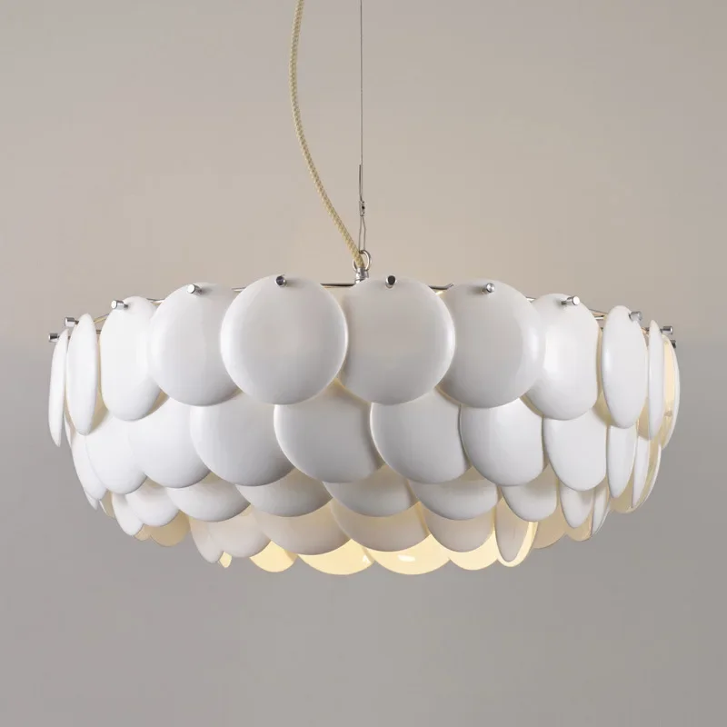 

Nordic LED Ceramic Chandeliers White Luxury Home Decor Hanging Pendant Lighting Living Dining Room Bedroom Art Suspension Lustre