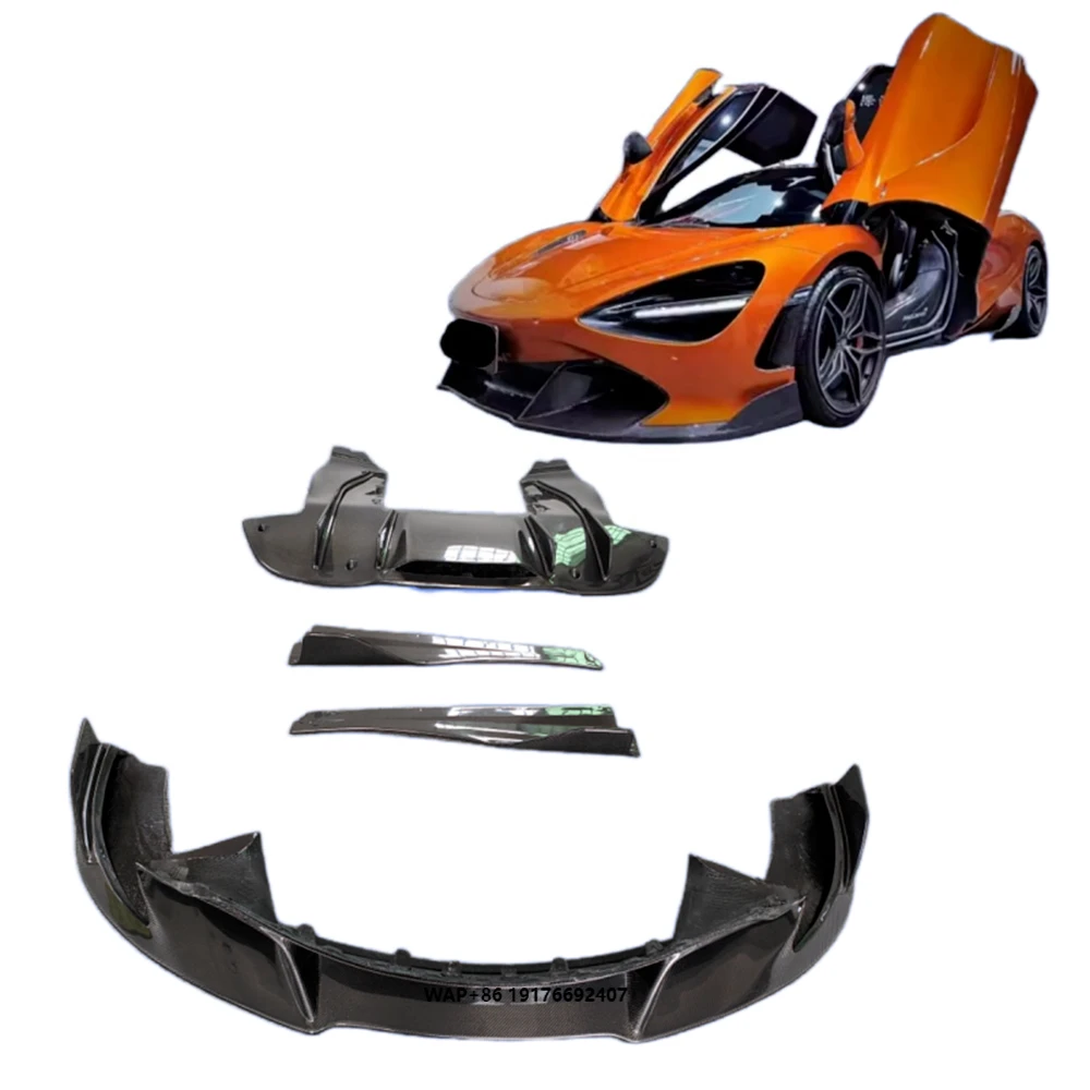 V-shaped Body Kit for McLaren 720s Carbon Fiber Body Kit Fiber Front and Rear Lip Diffuser Side Guard