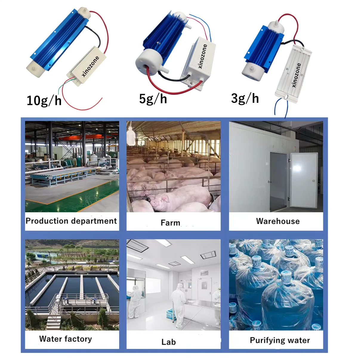 3G Air cooled ozone generator for purifying air and water Ozonator cleaning fruits vegetables farm factory water purifier