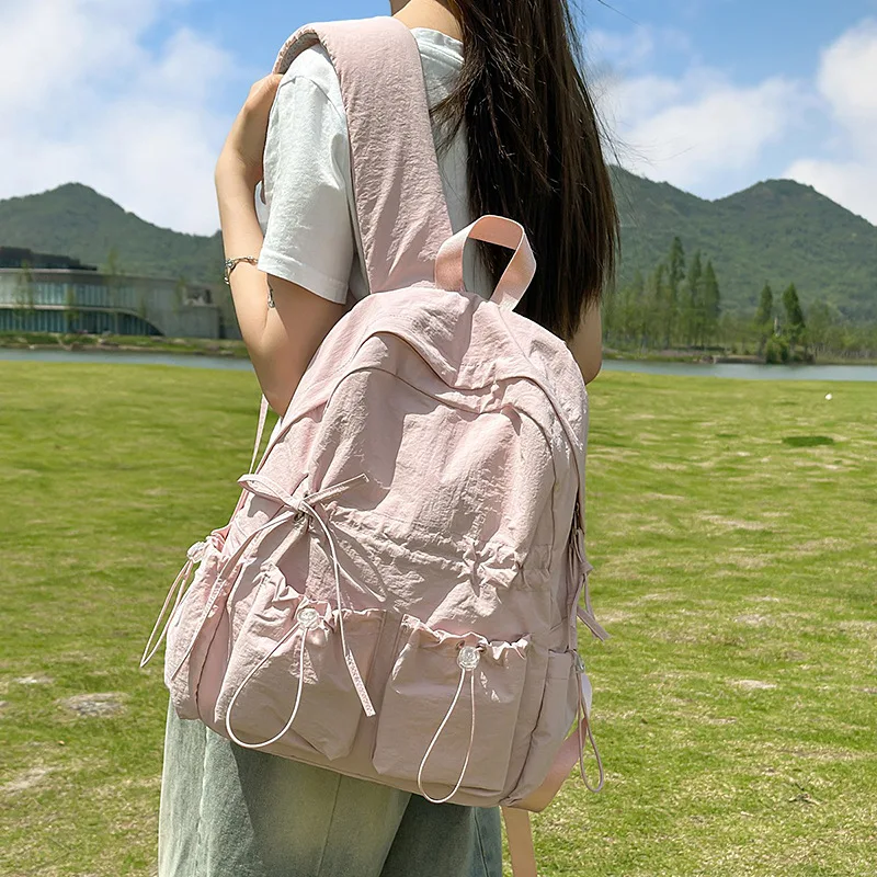 Large Capacity Backpack, Cute Girl Bow, High School Backpack, High Looks College Backpack for Female Students