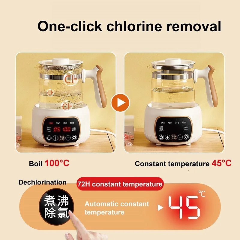 1300ml Baby Thermostatic Milk Regulator Kettle 72h Hot Kettle Temperature Control Kettle Smart Milk Warmer Electric Kettle 220V