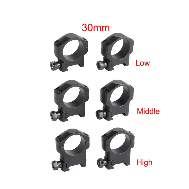 30mm Diameter Hunting Scope Mount Rings  Aluminum Alloy Ring Mount for Tactical Flashlight fit 21mm Picatinny Rail  High/Med/Low