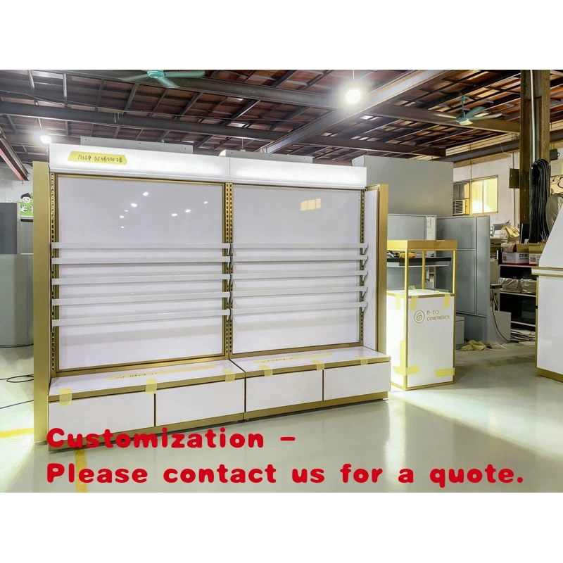 custom.Shelf Cosmetics Factory Direct Custom Size Adjustable Shelves LED Light Eco-Friendly Durable Storage Cabinet Beauty Store