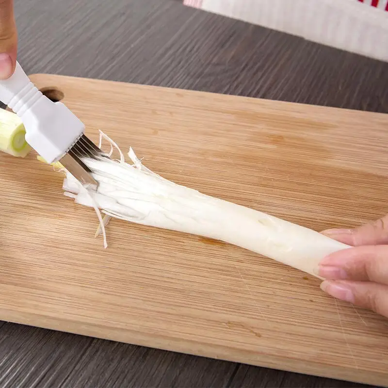Stainless Steel Green Onion Slicer  Handheld Scallion Shredding Knife Kitchen Gadget for Garlic Chili