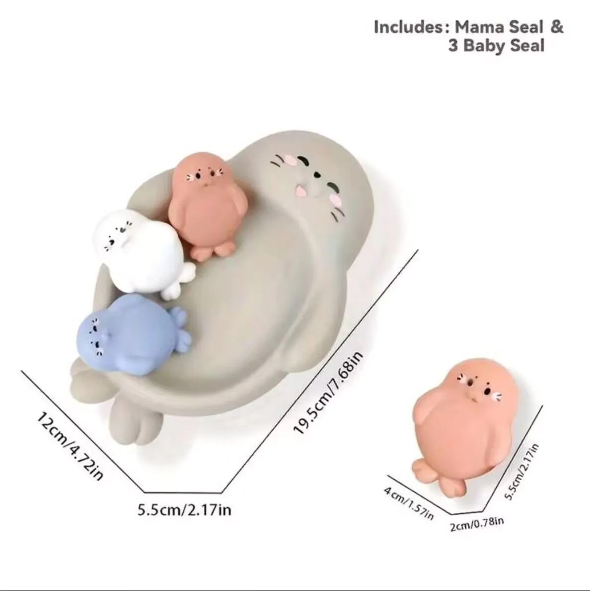 ألعاب حمام عائلية من المطاط الناعم - مجموعة فرس النهر وال قضاعة وأسد البحر، آمنة ولطيفة، لفتح متعة الاستحمام الجديدة