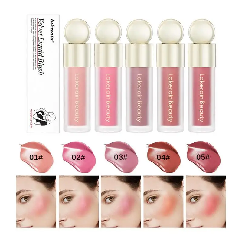 5 Colors CreamBlush Cream LiquidBlush Lightweight Breathable Feel Water Based LiquidBlush With To Choose Refreshing Makeup