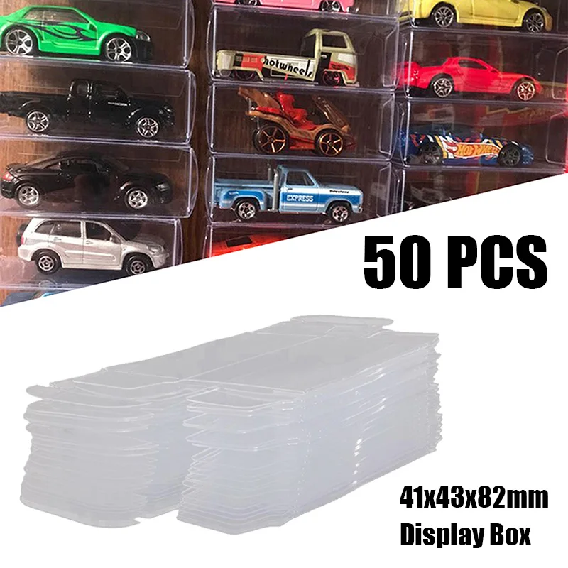 1/64 Protector Clear PVC Cases Car Toy Display Showcase for Collectibles Dolls Action Figures Toys Miniature Figurines 50pcs