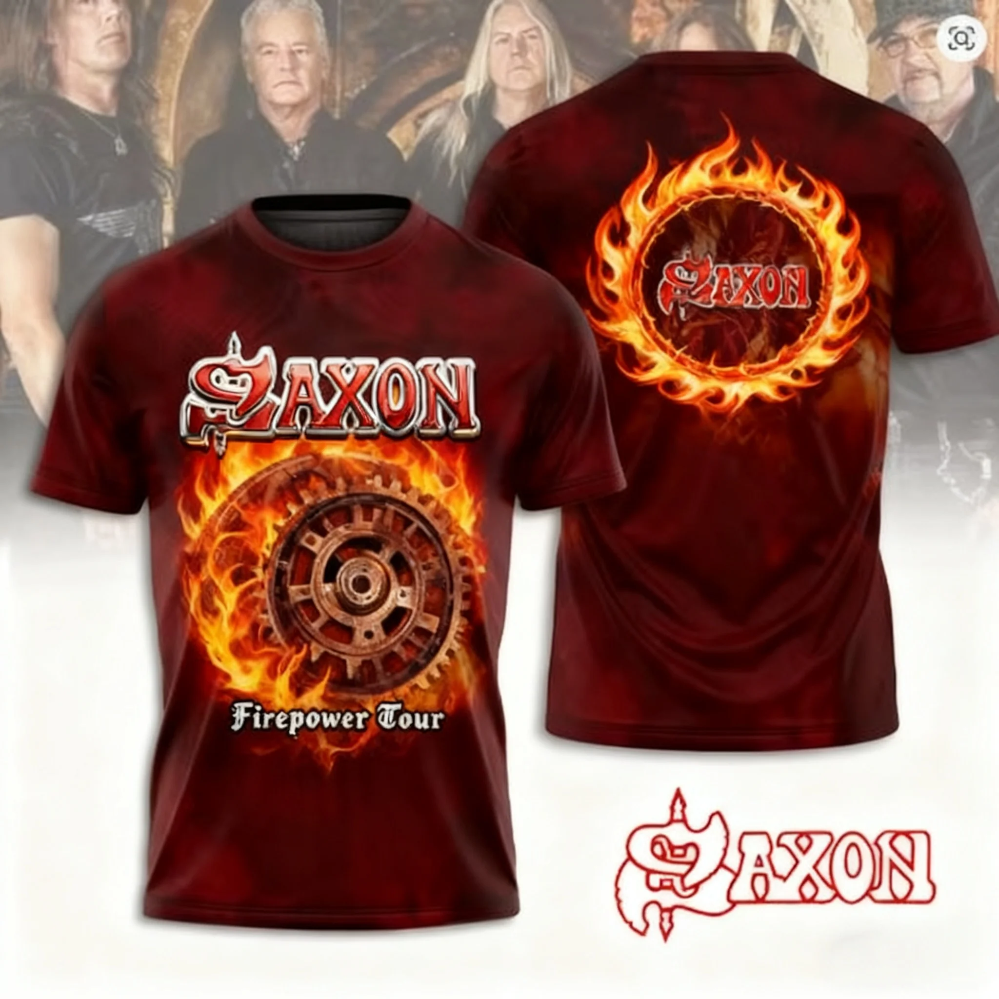 Rock Saxon Band 3D Print T-Shirts Men Women Short Sleeve T Shirt Casual Hip Hop Streetwear Harajuku Y2K Tops Tees Men's Clothing