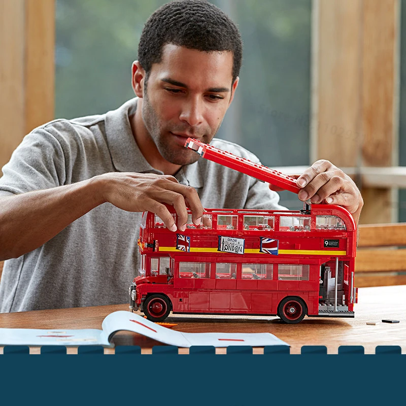 City London Bus Station Building Blocks Set Double Deckers London Travel BusLearning Roleplay STEM Bricks regalo per ragazzi e ragazze