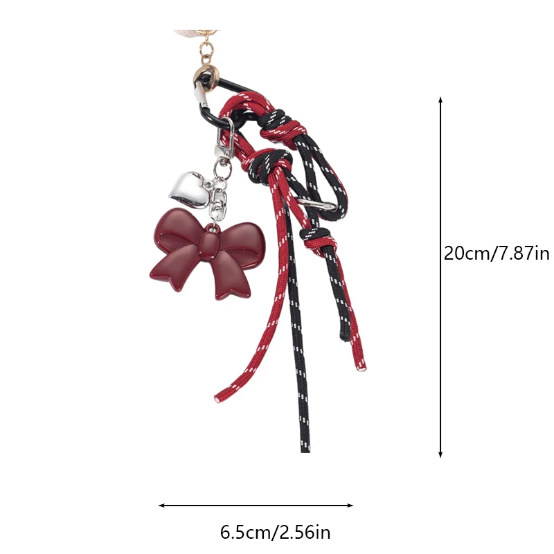 Maillard Braid Rope Pendant Exquisite Cute Leather Pendant Charm With Mini Bow Bag Women Luxury Bag Key Chain Mobile Phone Decor
