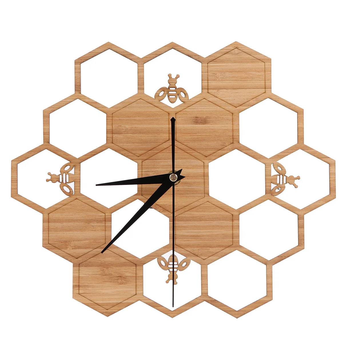 

Wooden Wall Clock Honeycomb Design Material Silent Pointers Home Decor Bedroom Living Room Office Hanging Clocks