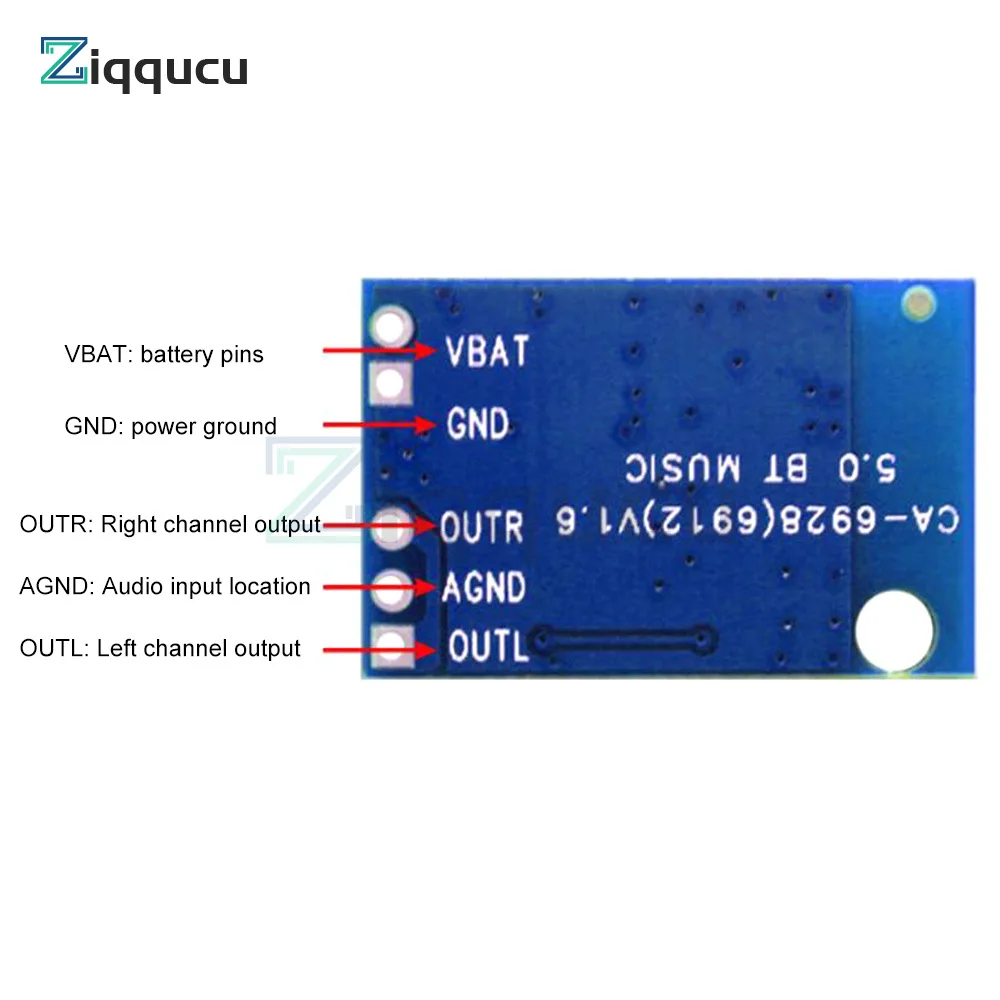 Wireless Blue-tooth 5.0 MP3 Audio Receiver Board  CA-6928 Blue-tooth Lossless Decoder Audio Receiver Board Stereo Sound Module