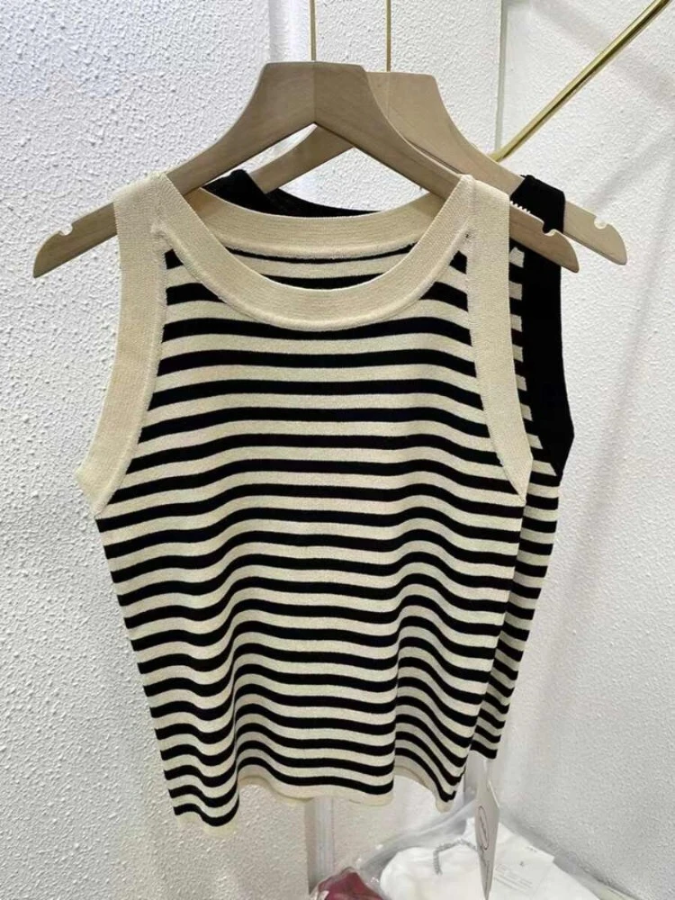 zjaiss Sleeveless Color Blocking Slim Fit Vest Casual Versatileb Base Layer Cami Top 2026 Spring Summer Women Striped Tank Tops