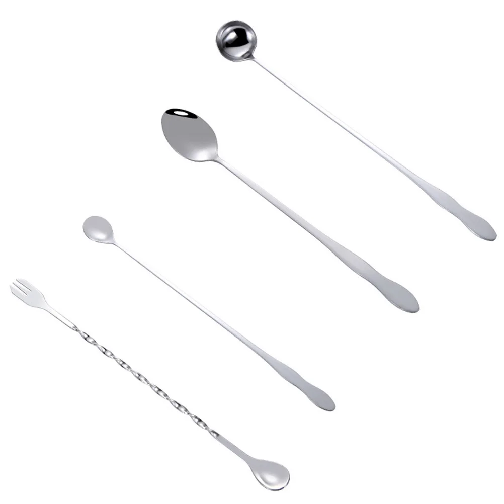 

6Pcs Stainless Steel Stirring Spoons Long Handle Corrosion Proof Ice Spoon for Bar Home Coffee Stirring Spoon Ice Cream Scoop