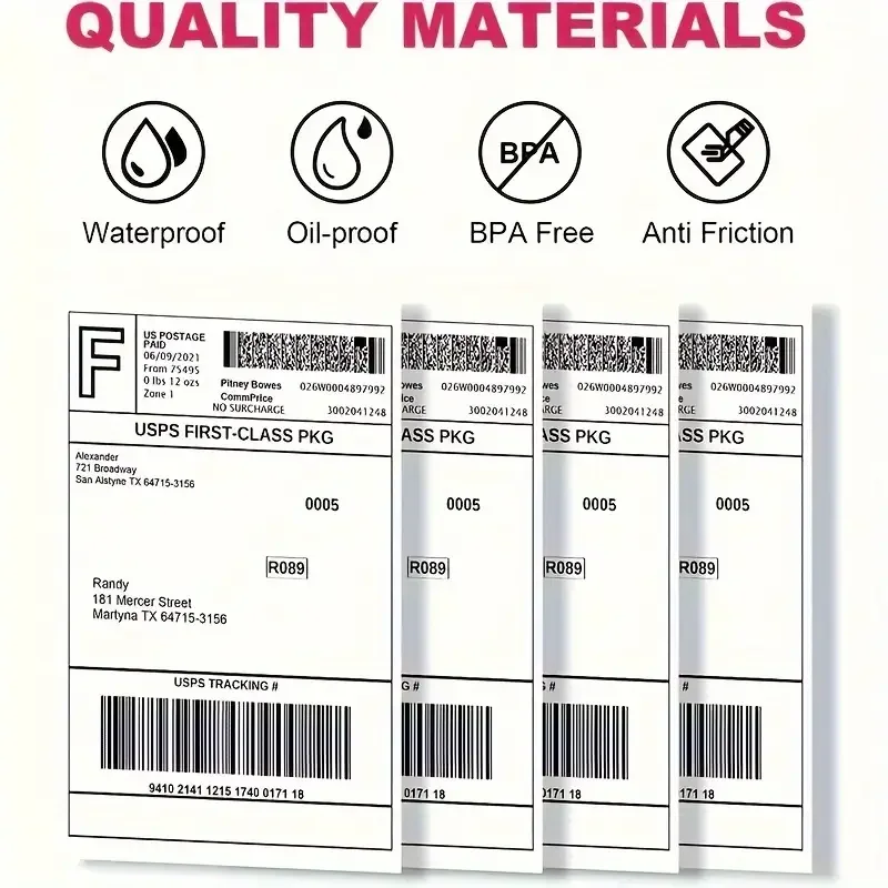 690 folhas/rolo 100mm x 70mm papel de impressão de etiquetas de três provas sensível ao calor de alta qualidade, 3,94 polegadas x 2,76 polegadas