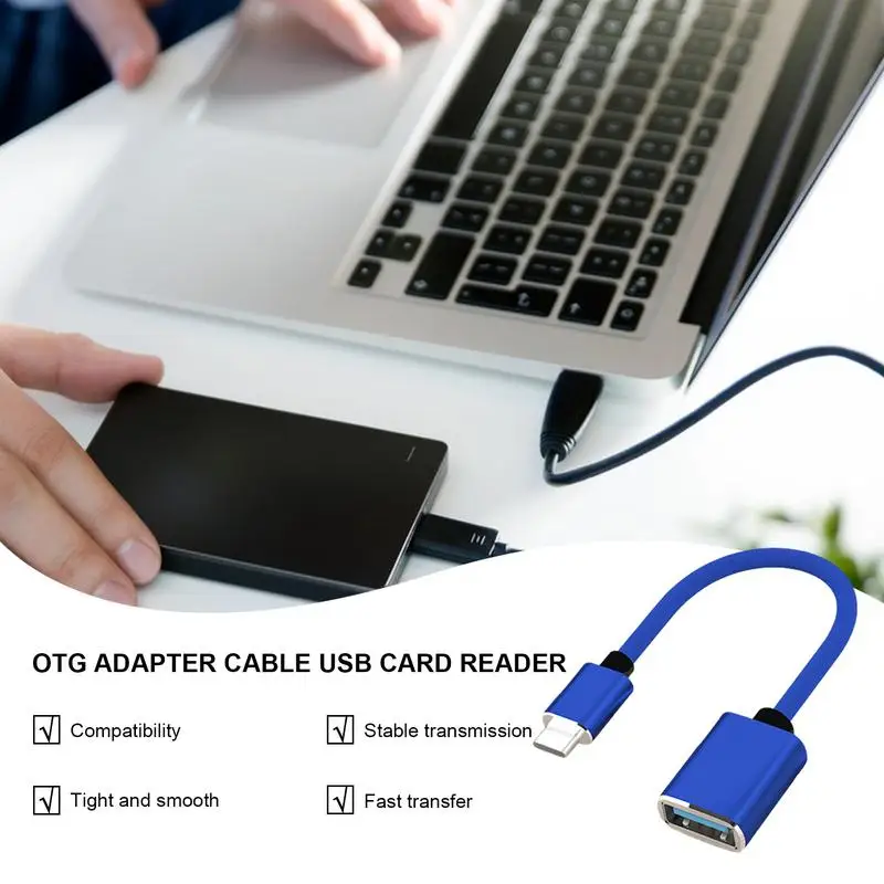 OTG Cable Adapter USB Adapter Supports Card Reader Plug And Play Camera Memory Card USB C Fast Data Transmission For Tablets