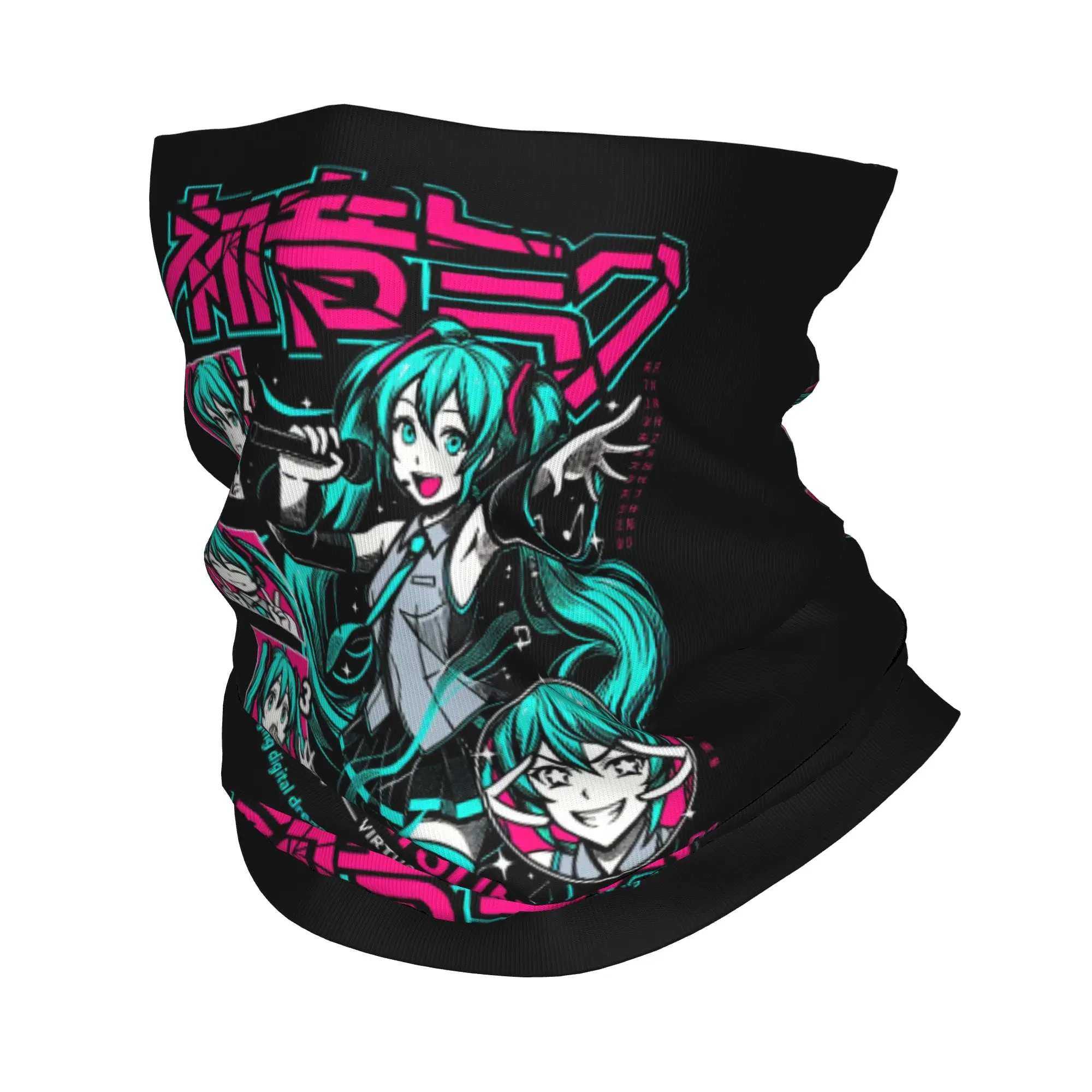 Vocaloid Anime H-Hatsune M-Miku  Bandana Winter Neck Warmer Men Windproof Wrap Face Scarf for Ski Girl Kawaii  Gaiter Headband