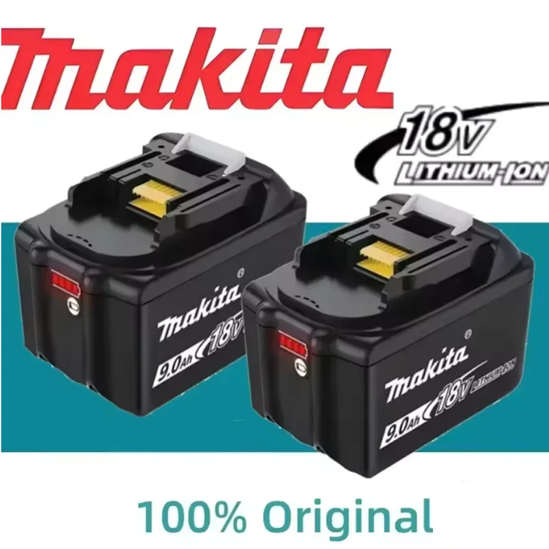 

100% Origina New 18V Makita 5Ah 6Ah 9Ah Powerful tool battery+charger, For DDF487 lithium rechargeable impact drill household