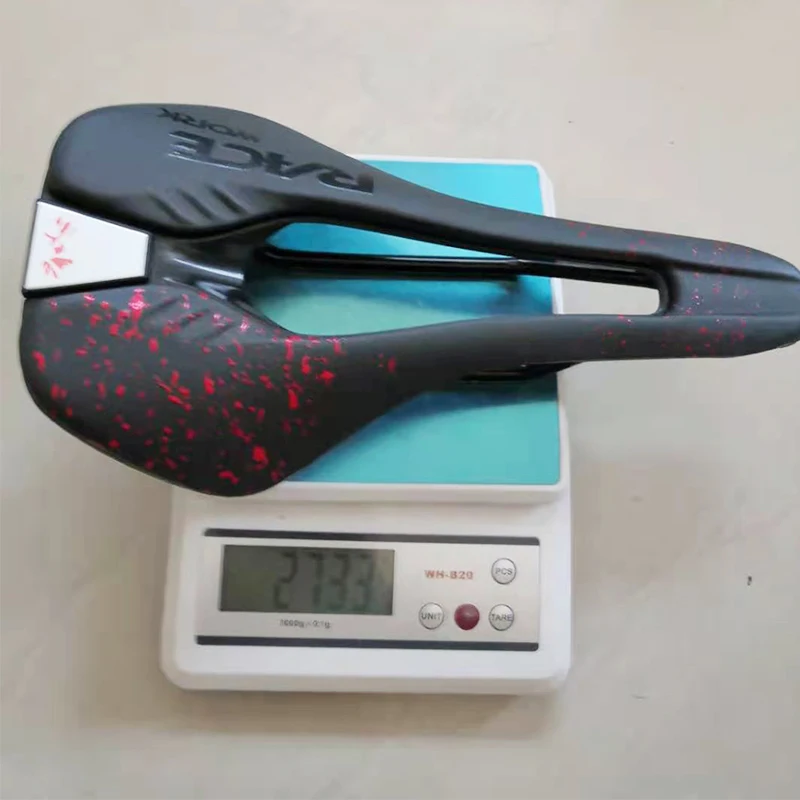 RACEWORK Bike Saddle Hollow Comfort Soft PVC Leather Surface Steel Rails Road Mountain Bike Cushion