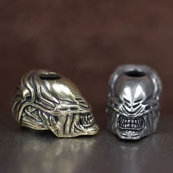 Alien Beast Face Warrior Brass Knife Bead EDC DIY Paracord Woven Bracelets Lanyard Pendants Accessories Outdoor Hangings Charms