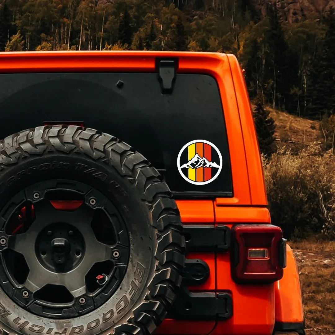 Trio Color Retro Racing Rainbow Vinyl Stickers Mountain Life Off Road Decals for Toyota 4Runner Tacoma Tundra Decor Accessories