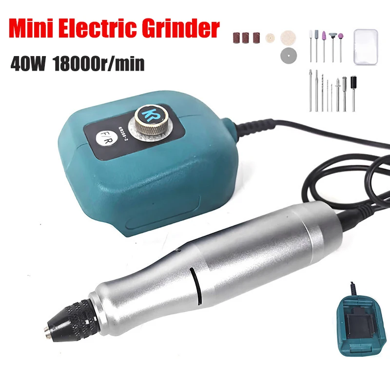 40W Mini Rechargeable Lithium Electric Grinder Forward Reverse Steples Speed AdjustDIY Electric Drill for 18V-21V Makita Battery