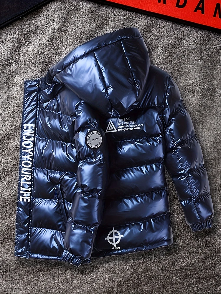 Boys' Cotton-Padded Jacket for Autumn and Winter, Warm and Stylish, Thick Cotton Coat, Easy-Care Top