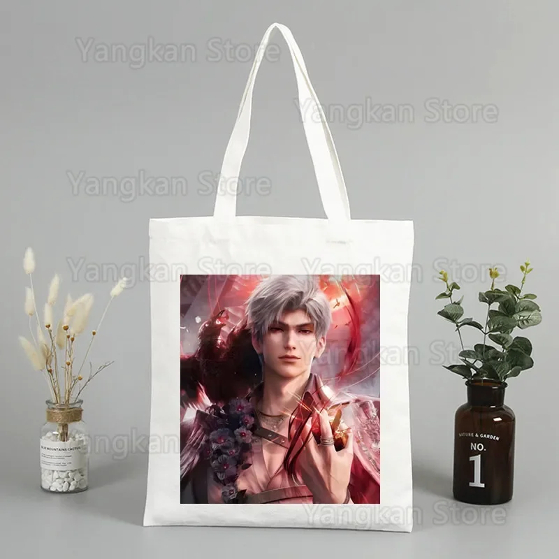 Love and Deepspace Sylus My Boyfriend Reusable Funny Shopping Bag Graphic Tote Harajuku Women Canvas Shoulder Bag Female Ulzzang