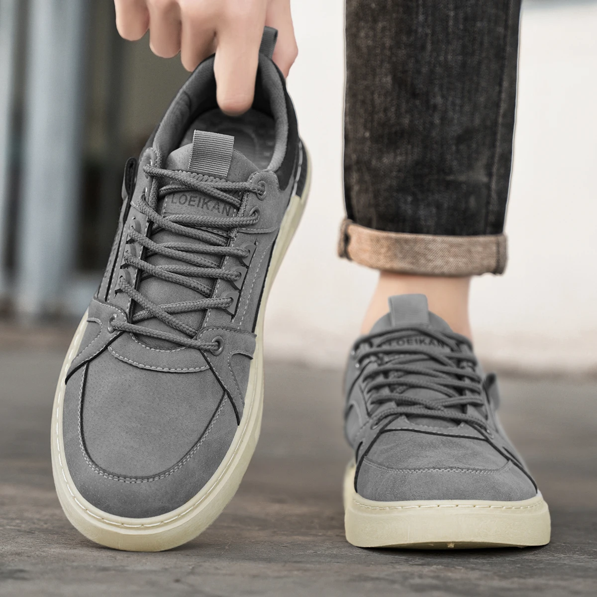 Men Casual Shoe Suede Shoes Anti Slip Walking  Fashionable Sports Shoe Daily Comfortable Multifunctional Denim Shoes Size 47 48