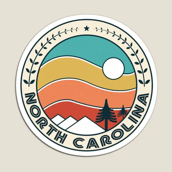 North Carolina Retro Vintage Sunset No  Magnet Refrigerator Children for Fridge Organizer Magnetic Kids Baby Stickers Holder