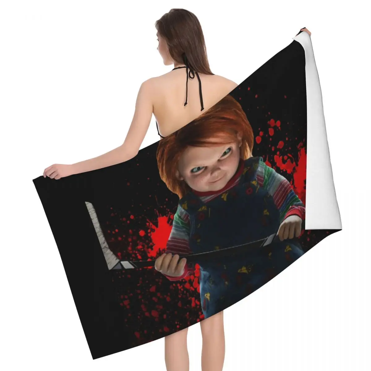 

Chucky Friend Til The End Soft Linen Microfiber Bath Beach Towel Quick Dry Horror Halloween Shower Yoga Towels