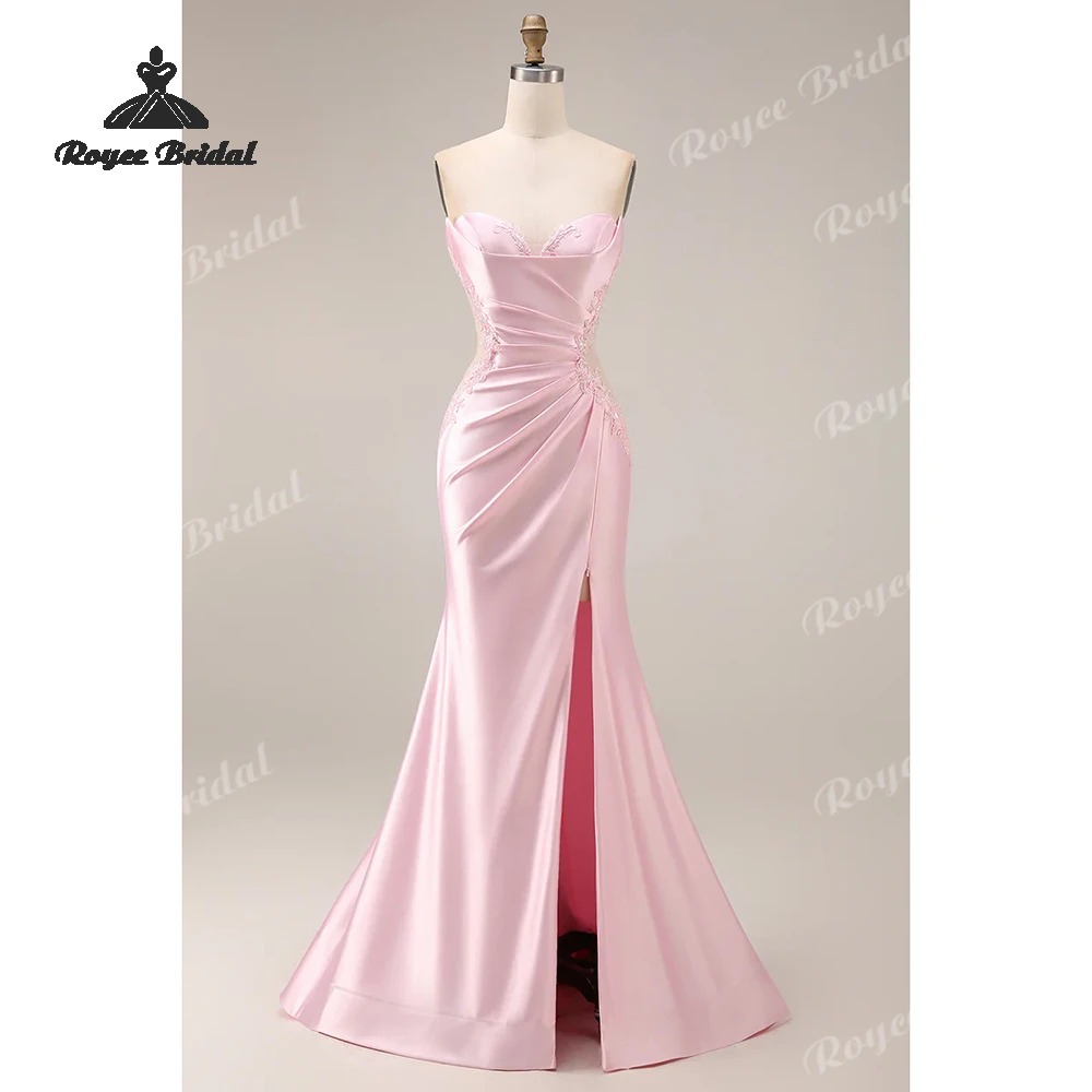 Vestido de fiesta estilo sirena con escote corazón y fruncido 2026, con apliques y cordones, vestidos de fiesta elegantes, vestido de graduación personalizado