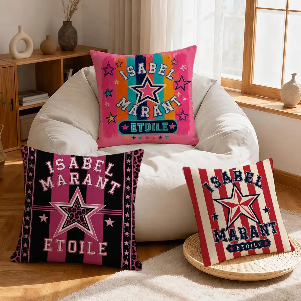 Brand Isabel Marant Cushion Cover Linen Anti-Mite Antibacterial Cushion Cover Invisible Zipper Sofa Decor