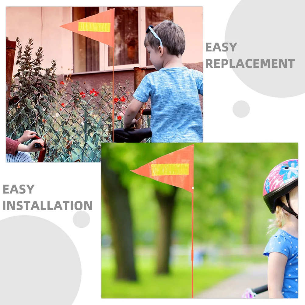 4pcs Bikes Safety Flag Reflective Cycling Warning Flags High Visibility Bicycle Safety Accessories Durable Replacement Flags For