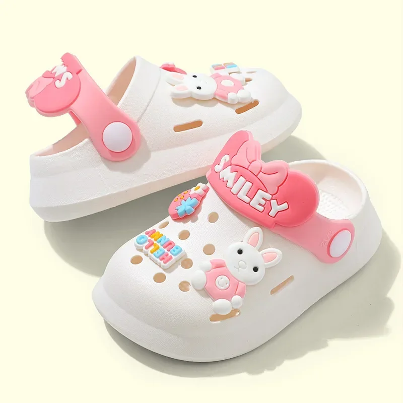 2024 Summer Baby Girl Sandals Cute Cartoon pantofole neonato Indoor Bath scarpe antiscivolo sandali da spiaggia per neonato