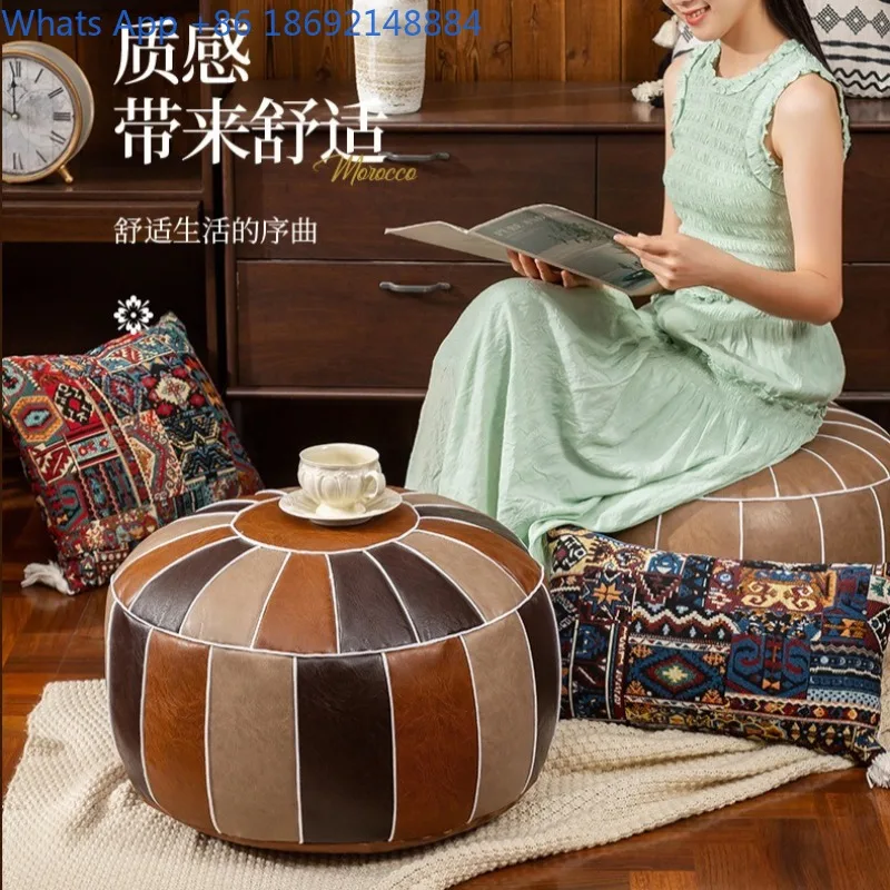 Pumpkin Splicing Floor Cushion Sofa Footrest Lazy No-Wash Tatami Living Room Pouf Shoe Changing Stool with Storage