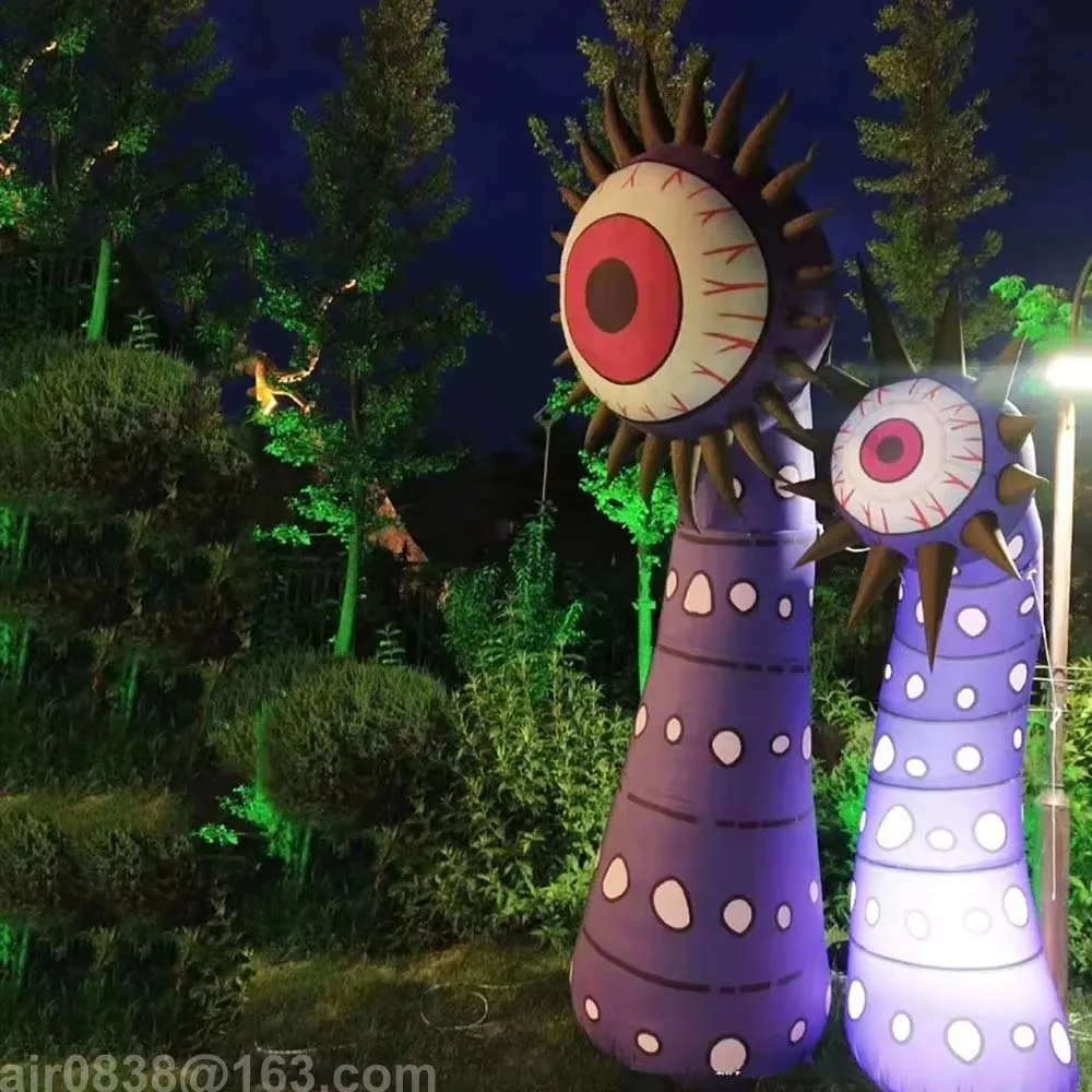 Säule aufblasbares Augenmonster, aufblasbare Augenblumen mit LED-Leuchten, Halloween-Bühne DÉCor für Outdoor-Park-Kunstdekoration