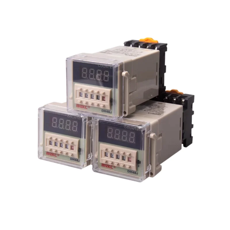 DH48J-A 1-9999 (x1 x10 x100) 30cps Digital Counter Relay DC 24V w Base Socket