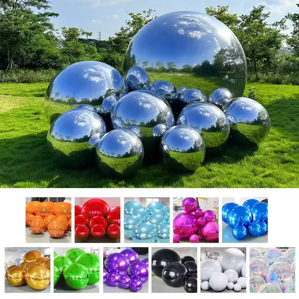 Riesiger Aufblasbarer Spiegelball PVC Silber Reflektierende Kugel Chrom-Ballon-Set für Hochzeit Event Party Bühnendekoration Requisite – Detail 9
