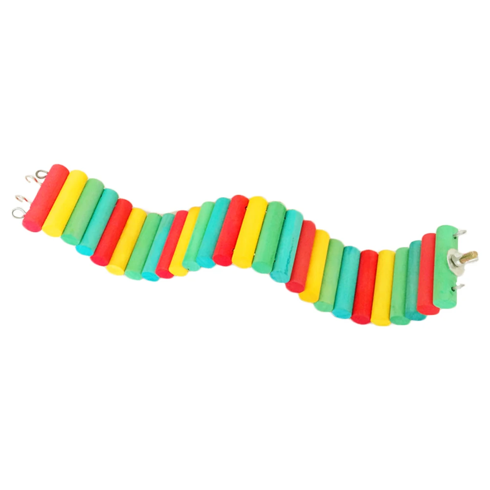 

Colorful Pet Ladder for Hamsters Gerbil Climbing Toy Bird Arch Bridge Exercise Design Wooden Stacking Crawling Ladder